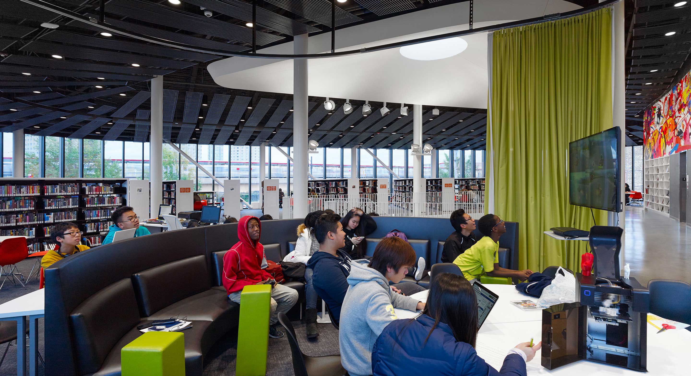 Chicago Public Library Chinatown Branch, group reading area