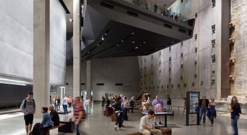 Interior atrium in the September 11th Museum