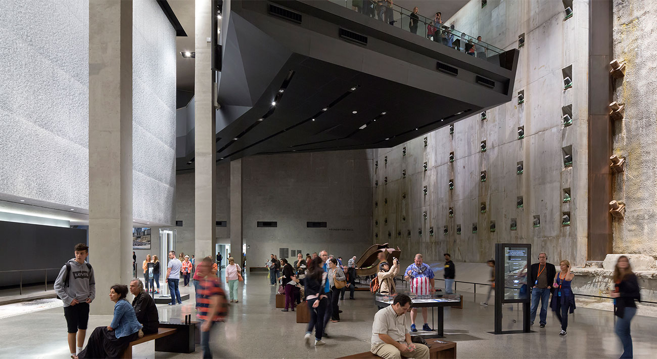 Interior atrium in the September 11th Museum